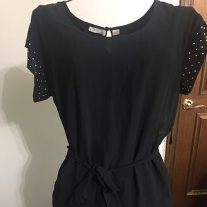 Black tunic with beaded sleeves